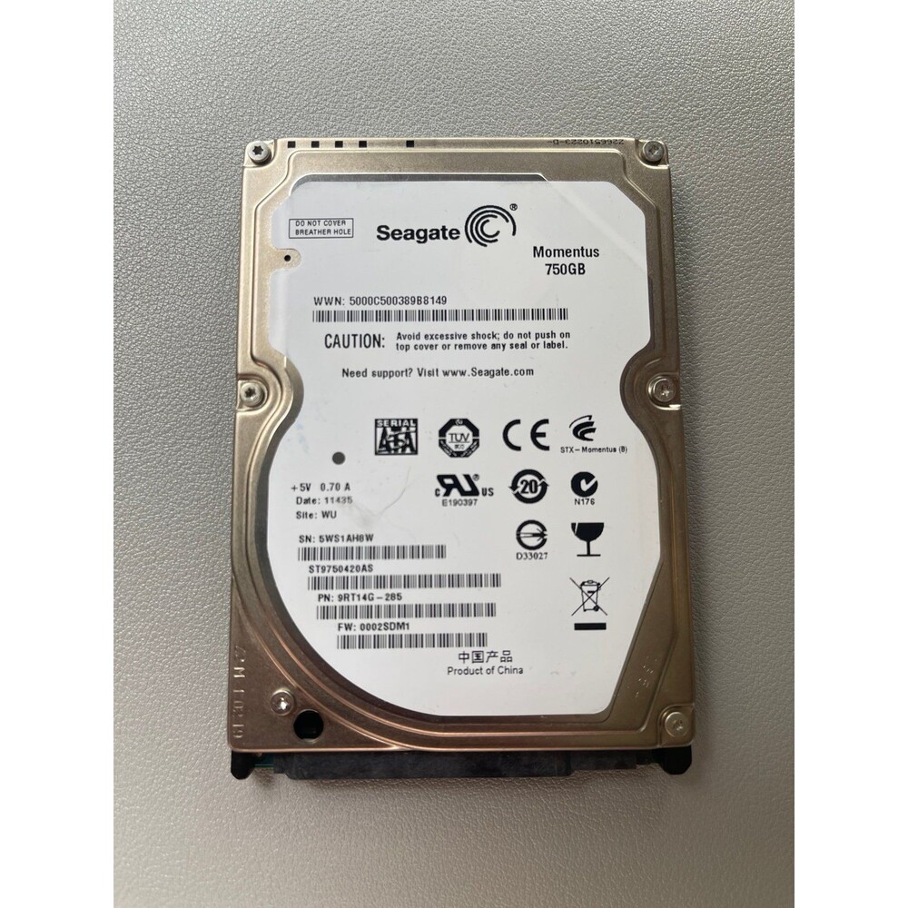 Seagate Momentus 750GB 7500 Rpm Sata Laptop Hard Drive